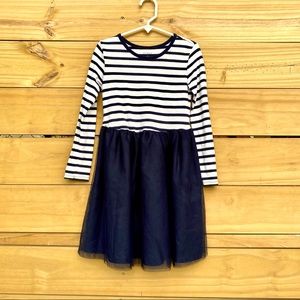 Old Navy Blue and White Striped Tutu Dress Girl 5T